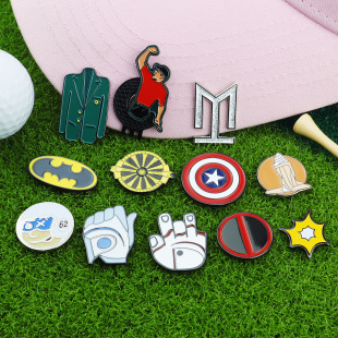 Cross-border Direct Supply Golf Ball Marker Hat Clip Metal Magnetic Cap Clip with Enamel Ball Mark