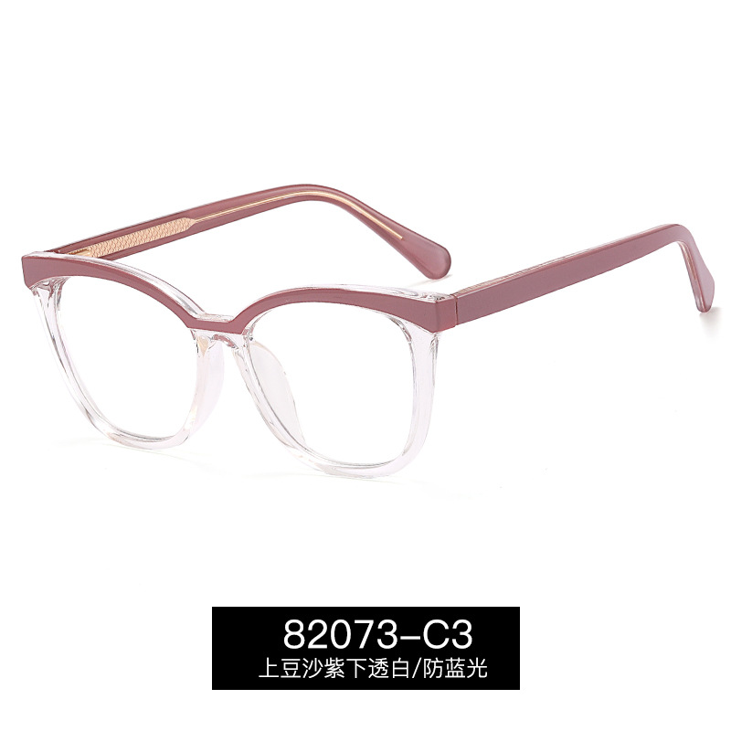 82073 gafas negras miopía gafas de mujer anti-azul claro caja lisa marco grande marco de gafas lisas de estilo europeo y americano