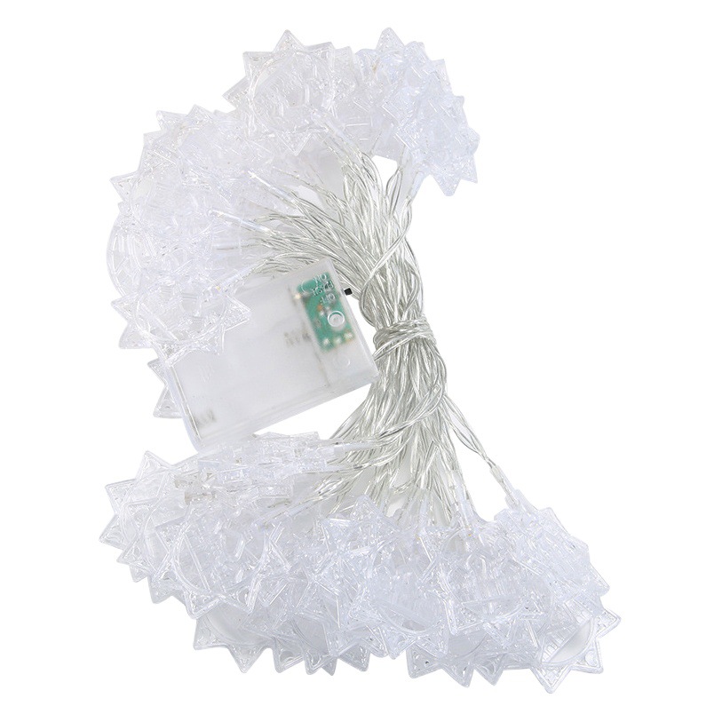 Guirnaldas de luces de estrellas y lunas, guirnaldas de luces LED decorativas musulmanas, estrellas y lunas, ambiente festivo de Oriente Medio, castillo, palacio, linternas de luna