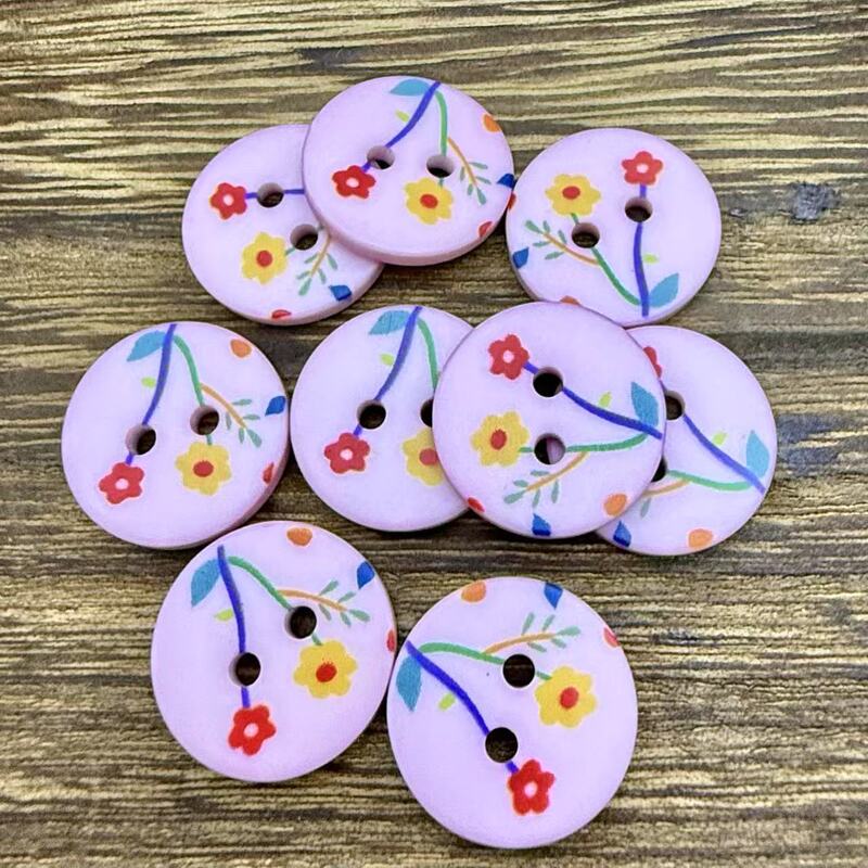 可爱的小花朵童装女式碎花裙纽扣DIY幼儿园粘画版手工|undefined