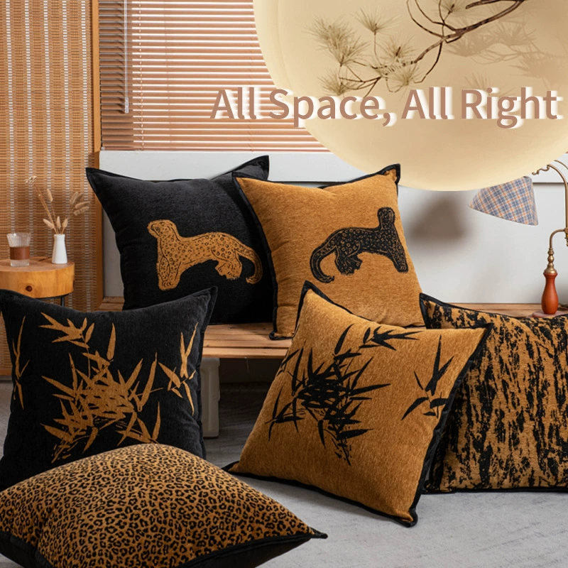 Высококачественная подушка из синели для отеля B&B, подушка для дивана, гостиная, доступная роскошь, высококачественная большая наволочка, большая задняя подушка