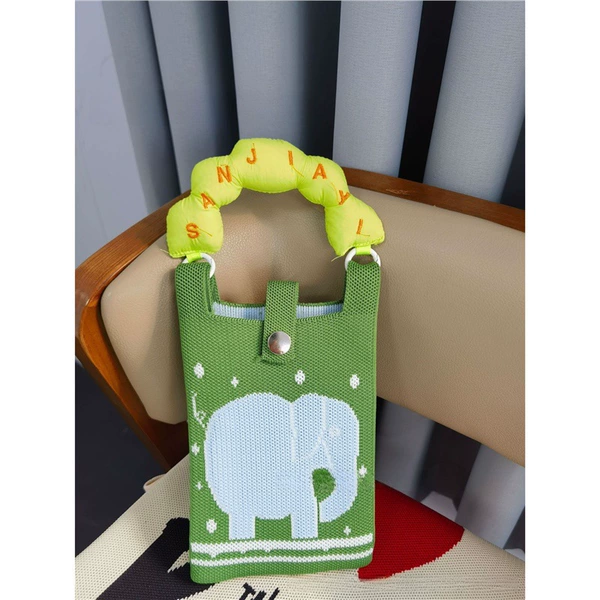 Green Elephant-Mobile Bag [No Shoulder Strap]