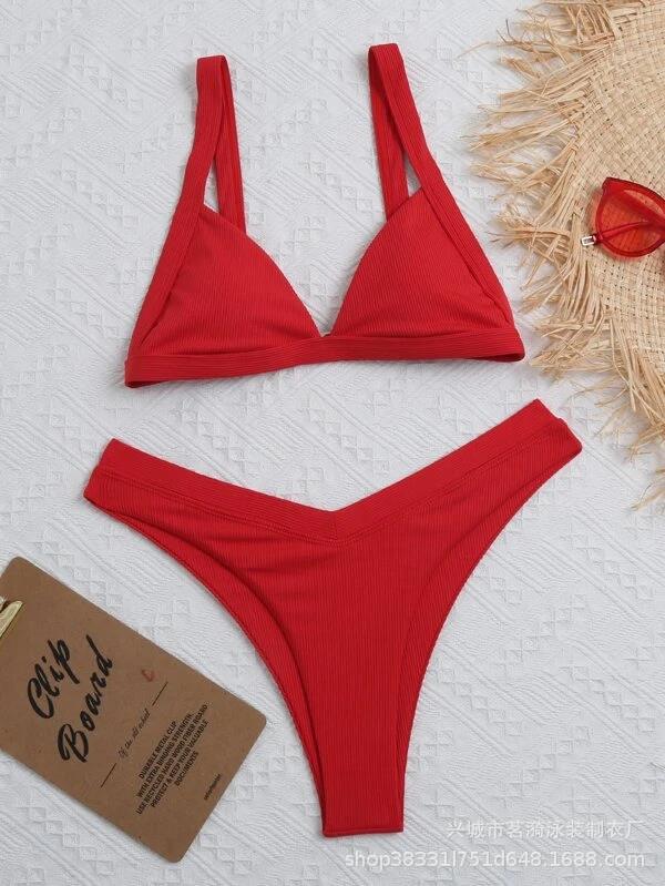 Mingyi nuevo popular multicolor color sólido pequeño hoyo bar moda europea y americana sexy multicolor Bikini traje de baño de las mujeres