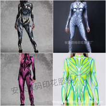 2025万圣节新品紧身衣3D数码印花成人cosplay连体扮演服装