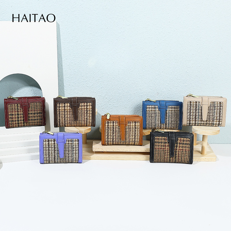 Cross-border retro corto billetera de damas doblada en dos por ciento de gran capacidad multi-tarjeta certificados bolsas de tarjetas de cambio nuevo