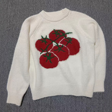 韩系秋冬套头毛衣女2025新款提花软糯可爱番茄洋气减龄针织上衣潮