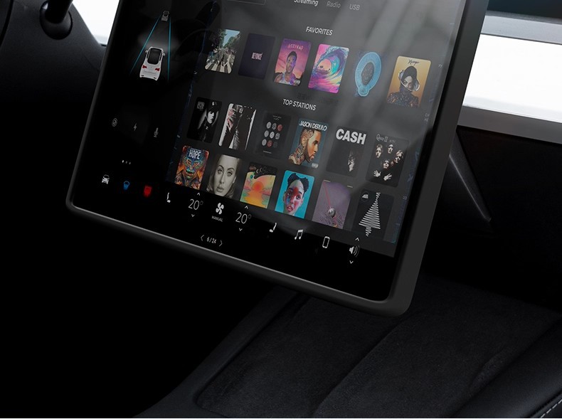 Suitable for the New Version of Tesla Model 3/Y Navigation Screen Protective Cover Protective Silicone Frame Central Control Accessories