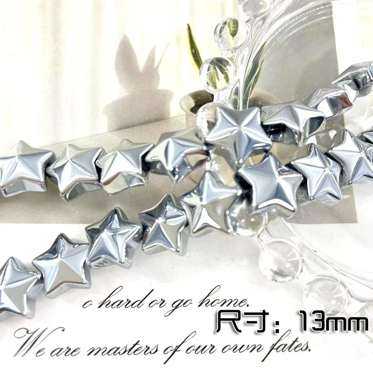 13mm estrella de cinco puntas cristal cristal agujero horizontal estrella K9 pulsera de bricolaje hecha a mano cadena de teléfono móvil accesorios con cuentas