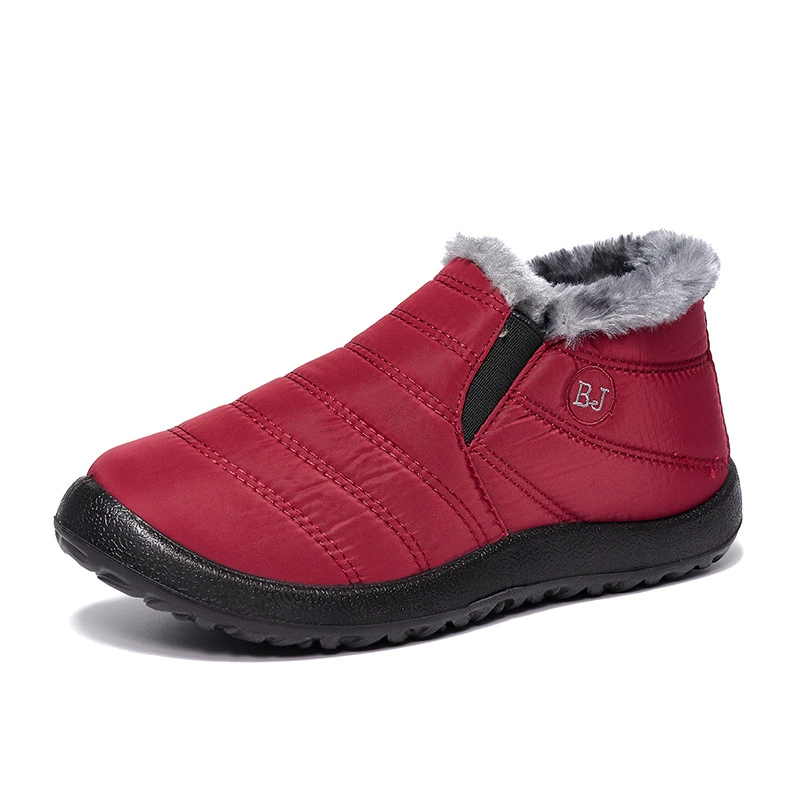 Fleece winter boots, plush‑lined ankle boots, soft sole, plus sizes 35–47