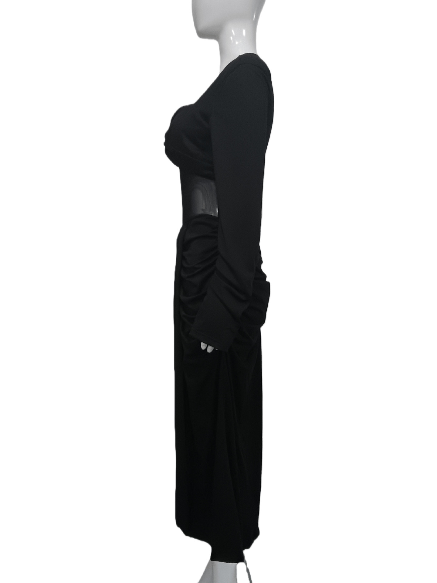 Women's Sexy Mesh Cutout Ruched Bodycon Midi Dress – Slimming Fish Hem Party Gown_ecoleips.com