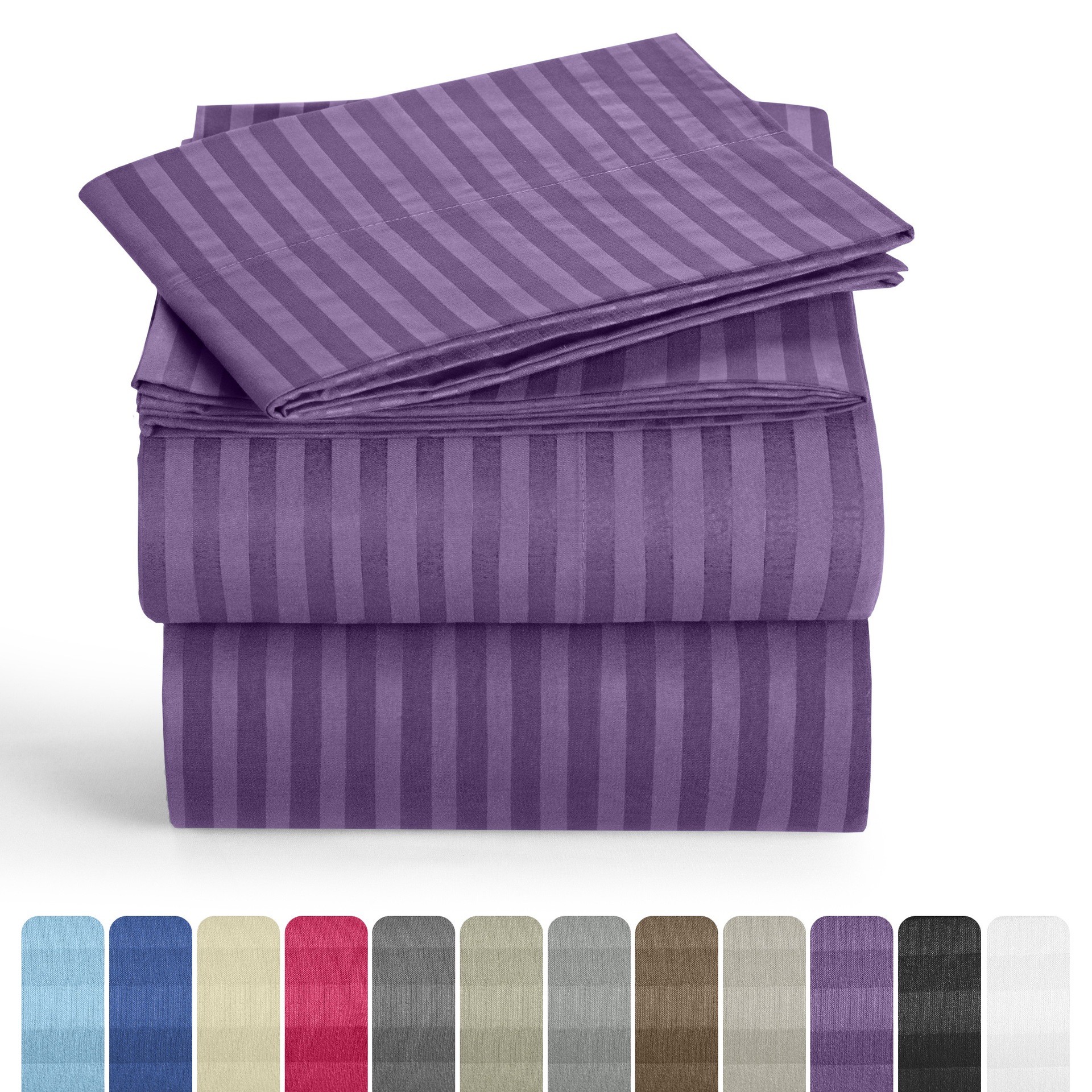 Juego de Sábanas a Rayas de 4 Piezas Lux Decor - Lujo de Hotel