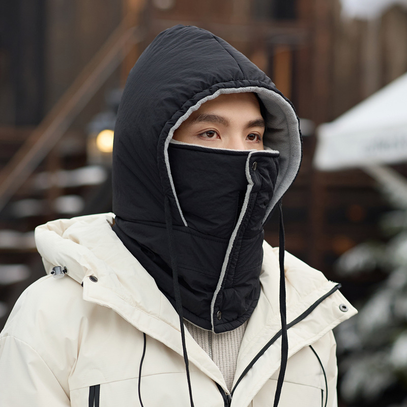 户外骑行帽头套围脖面罩一体韩版加绒保暖防风防雪男女骑行帽雷锋|undefined