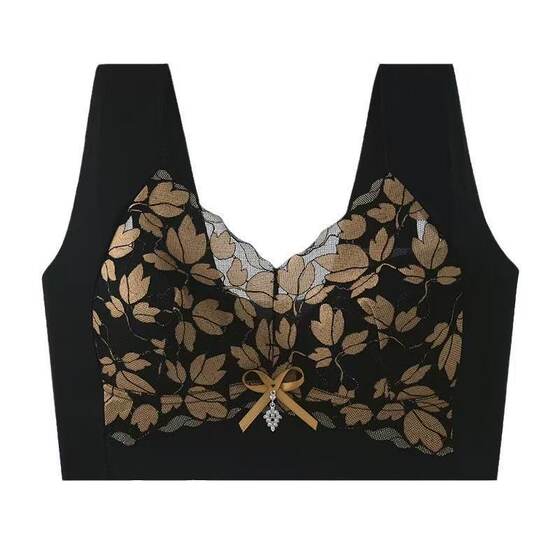 New Lace Beautiful Back Wrapped Chest Poly Dragon Upper Collection Vest Non-Marking plus size Bra Women's Big Chest Small Cross-Border Bra