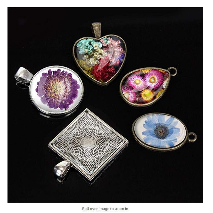 31 piezas tiempo gema epoxi molde combinación conjunto redondo cuadrado oval aleación soporte inferior