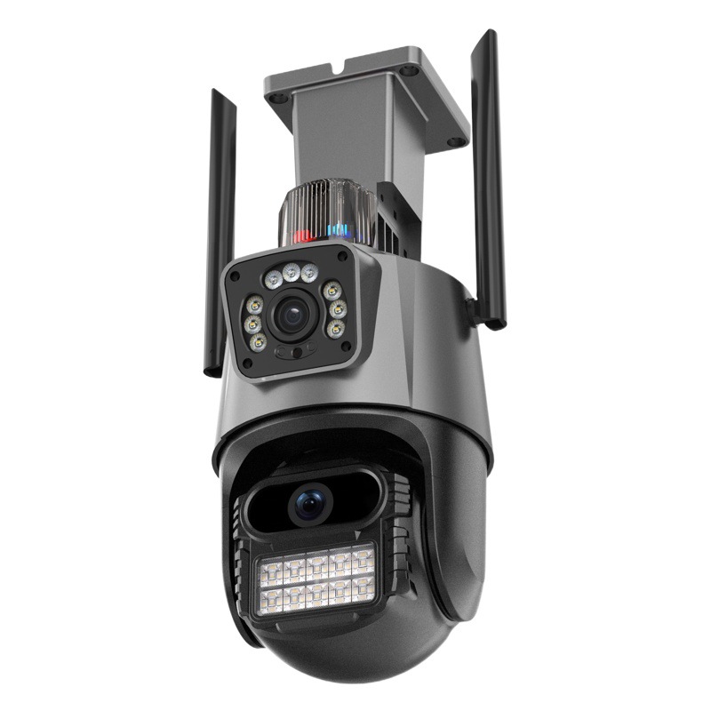 Venta al por mayor bola arma binocular vinculación integrado cámara de vigilancia inalámbrica 360 grados sin ángulo muerto doble imagen visión nocturna HD