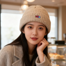 帽子女秋高级感毛线帽冬季保暖护耳显脸小针织帽学生骑行护耳帽男