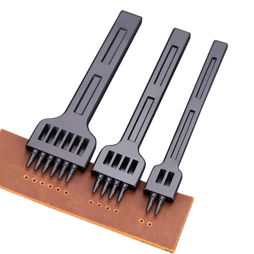 Новый черный ряд круглых отверстий для стежка DIY кожа для шитья