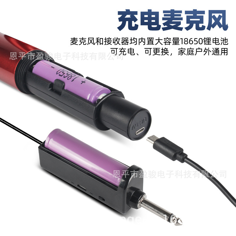 Transmisión en vivo MICRÓFONO INALÁMBRICO karaoke casa uno para dos al aire libre de audio TV cantando Conferencia etapa micrófono tarjeta de sonido