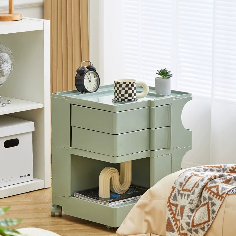 Скандинавская креативная прикроватная тумбочка, современный многослойный прикроватный шкаф для хранения, популярный съемный шкаф для хранения на тележке для гостиной