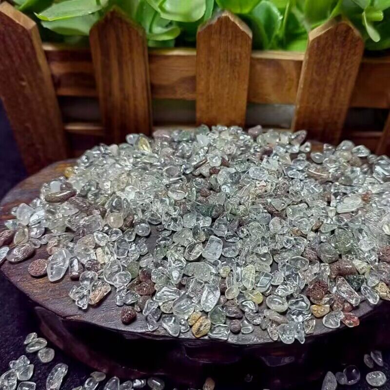 天然赤と緑のゴーストクリスタル砂利壊れた装飾品素材海外卸売多肉植物盆栽水槽石庭