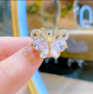 09 Simple Niche Fashion Cat's Eye Butterfly Collar Pin Magnetic Buckle Series Small Bow Brooch Women's All-match Personality