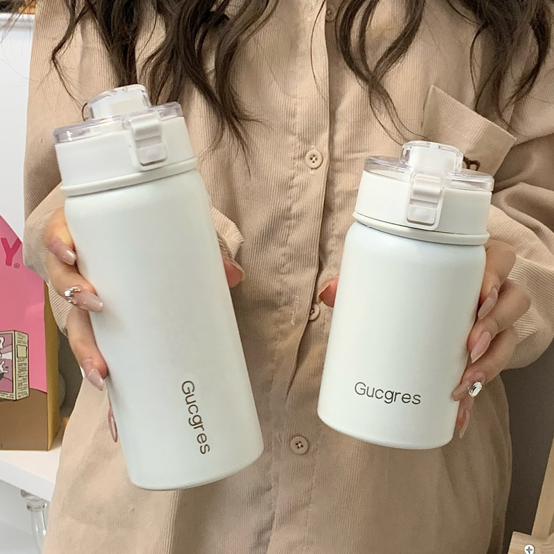 シンプルな純色316ステンレス保温カップ高顔値屋外携帯カップバウンスティーリング付きカップ|undefined