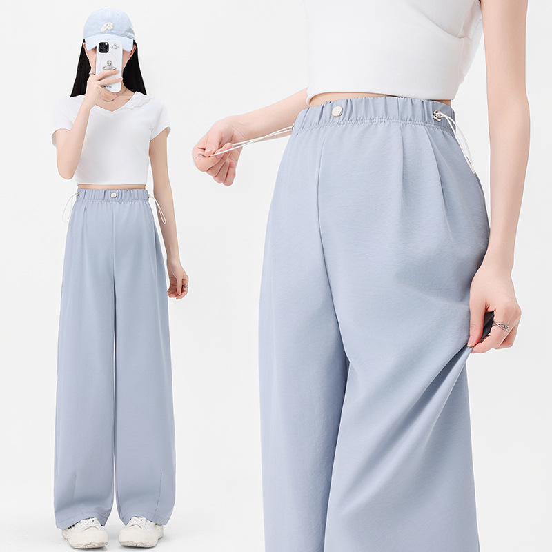 Maternity Pants Spring and Summer Thin Outer Wear 2025 New Summer Wide-Leg Pants Long Pants That Do Not Tighten the Belly Summer Wear