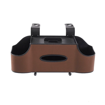 seat leather multifunctional storage box Car storage bag/box - chair-back-storage-box-brown-convenient-storage