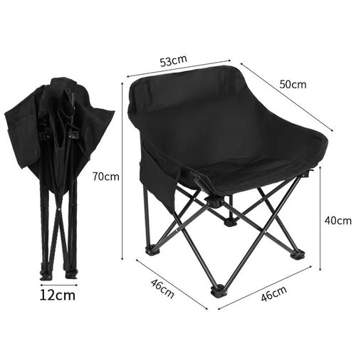 Factory Customized Camping Fishing Outdoor Folding Chair Portable Storage Ultra Lightweight Beach Chair Comfortable Backrest Moon Chair
