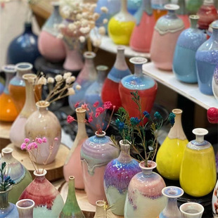 Jingdezhen Ceramic Mini Vase Ornaments Home Ceramic Small Vase Wholesale Scenic Area Crafts Flower Vessel
