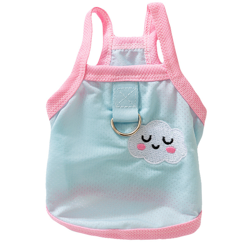 Perro de verano encantador tarjeta ventilación fresca hielo cabina gato chaleco transpirable de dos patas Teddy ropa de mascotas