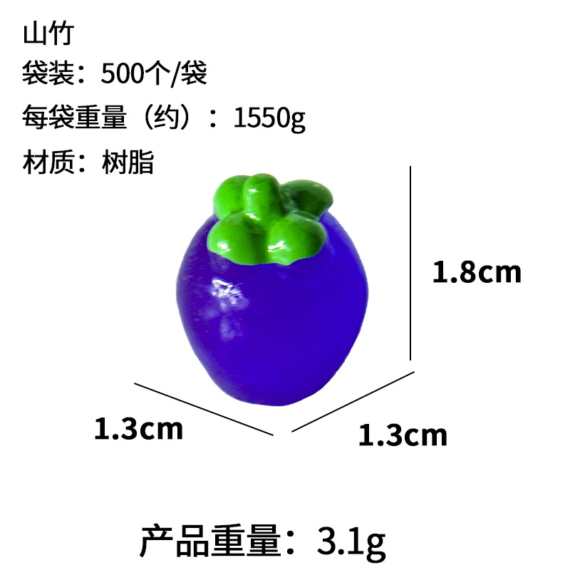 Fresa de fruta luminosa modelo de uva bricolaje hecho a mano decoración de vegetales simulación mini mini resina de juego de comida en miniatura