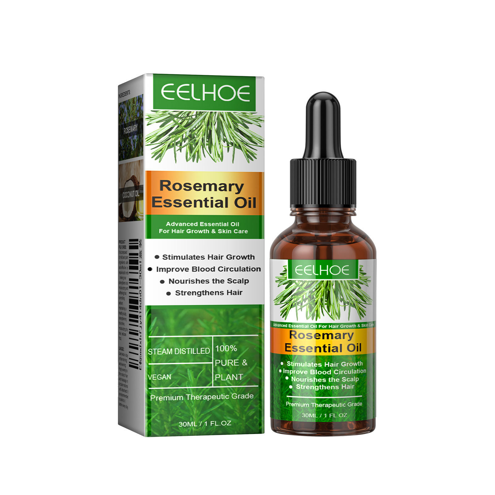 Eelhoe Rosemary Hair Care Essential Oil Gentle Care for the Scalp, Smooth and Shiny, Naturally Voluminous Hair Care Essential Oil