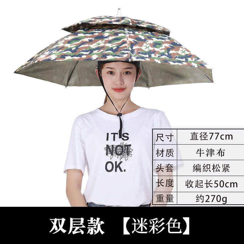 伞帽头戴雨伞防雨防晒雨伞户外钓鱼专用雨伞采茶斗笠头戴伞帽批发|undefined