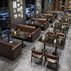 復古風バー清吧カード座テーブル椅子洋食店カフェktvテーブル椅子工業風テーブルソファー