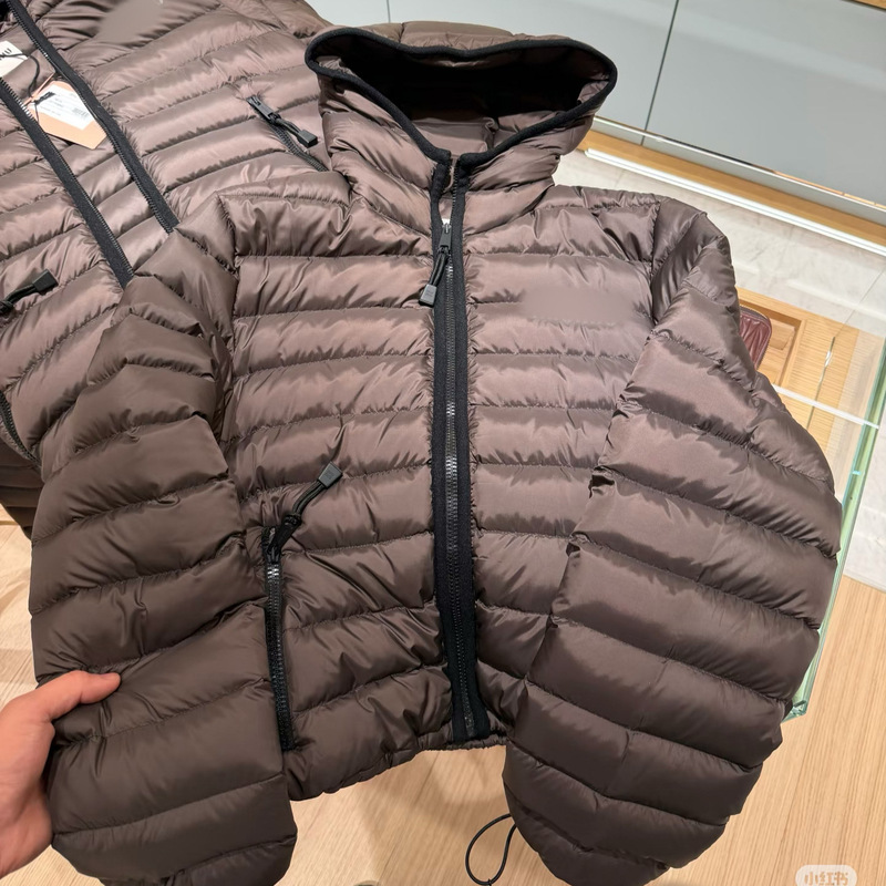 【Samsung 95 Goose Down】Miu Miu Style 95% Goose down Ribbed down Jacket for Women, New Autumn and Winter Hooded down Coat
