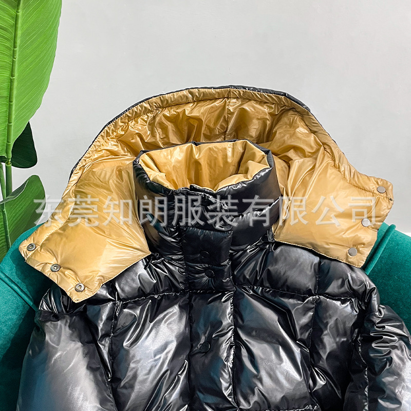 m Mengjia ダウンジャケット レディース 2025 新スタイル スプライシング ロング ハイバージョン 超厚手 ブラック ゴールド グースダウン ハイエンド ミボンコート|undefined