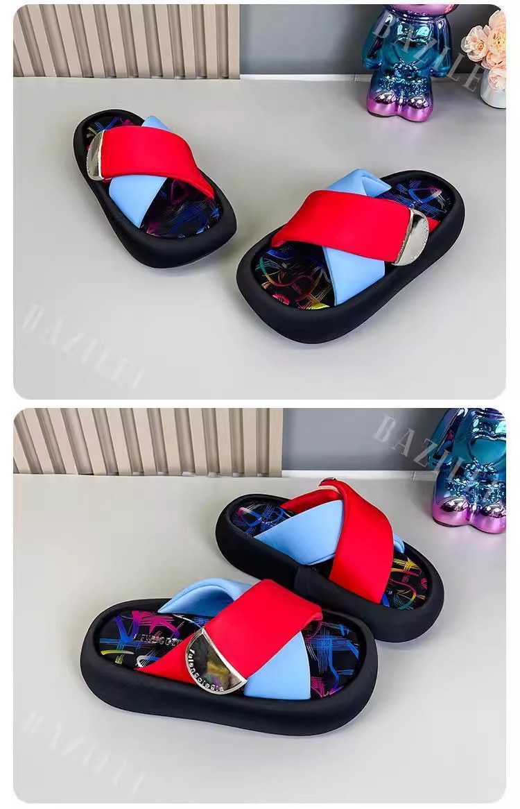 Women's Thick Sole Sandals Height Increasing Casual Platform Slides_voghion.com