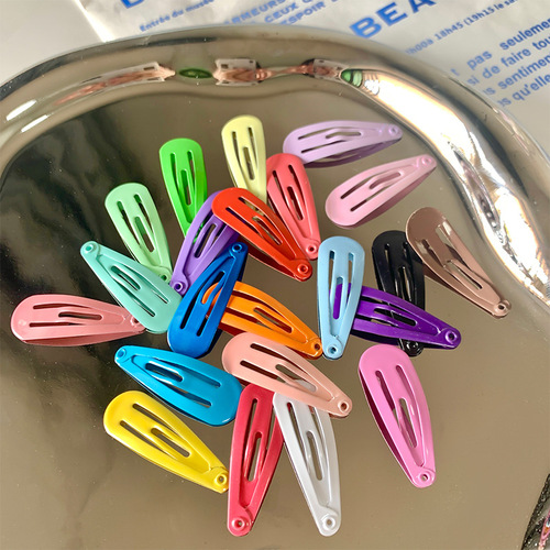 3cm Colorful Enamel Baby BB Hair Clip with Glossy Surface Paint, Children's Small Size Hair Clip for Girls, Mini Fringe Hair Clip