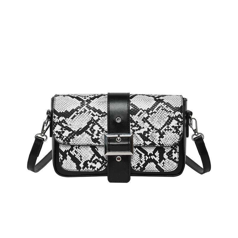 Bolsos pequeños con textura transfronteriza 2025 primavera nuevo bolso femenino bolso de hombro con estampado de piel de serpiente personalizado bolso de mensajero de color de contraste retro