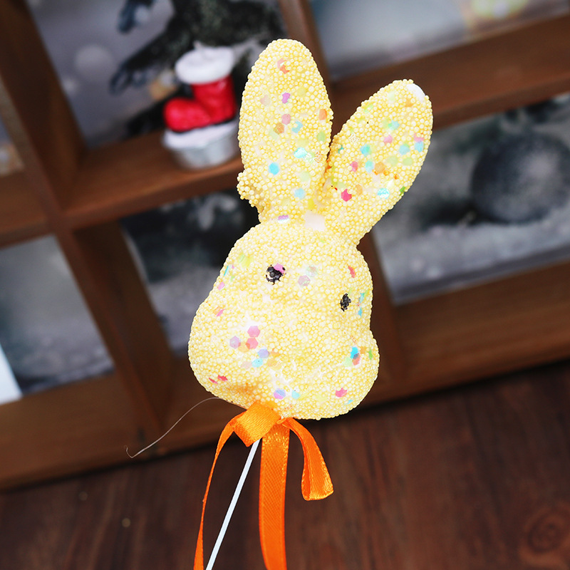 Nuevas decoraciones de Pascua 9 * 5cm espuma colorida conejo huevo de resurrección conejo huevo de resurrección