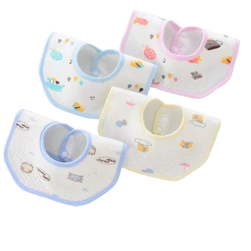 В наличии Скользящее полотенце Детский хлопковый непромокаемый нагрудник Восьмиугольный U-образный нагрудник с лепестками Экологическое хлопковое детское скользкое полотенце