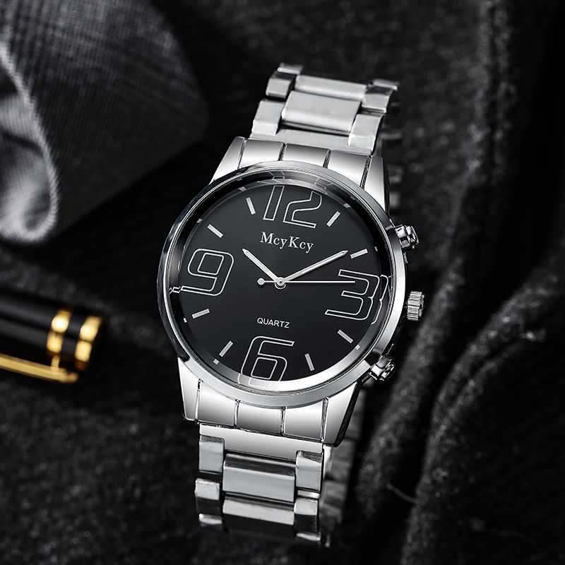 non Fully automatic mechanical watch, men's stainless steel strap, popular large watch_voghion.com