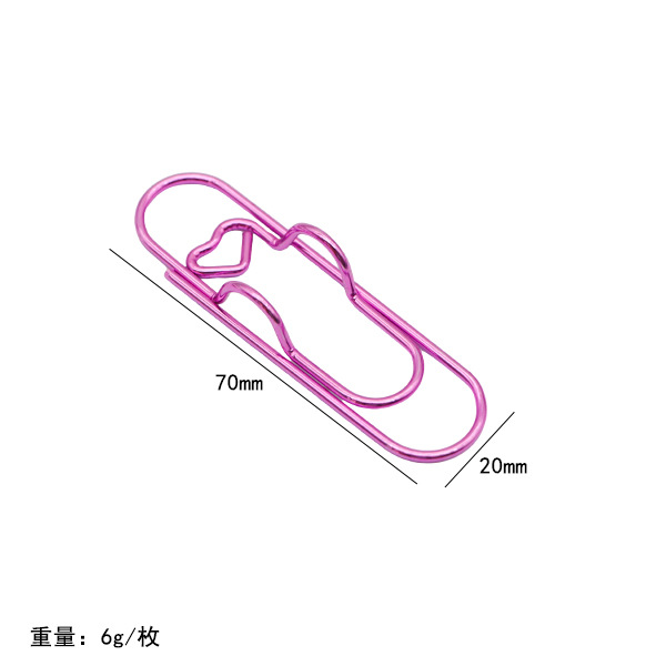 Clip de bolígrafo con forma de corazón colorido transfronterizo, clip de metal multifuncional creativo para cuaderno, portalápices portátil, accesorio para cuaderno, artículo de papelería.