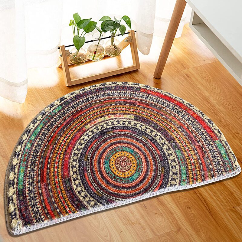 Amazon Simple Semicircle Entrance Hall Home Imitation Cashmere Carpet Front Door Non-Slip Mat Living Room Carpet Wholesale