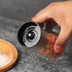 Household 304 stainless steel pepper manual grinder Kitchen tool Sichuan pepper coffee grinder glass seasoning bottle