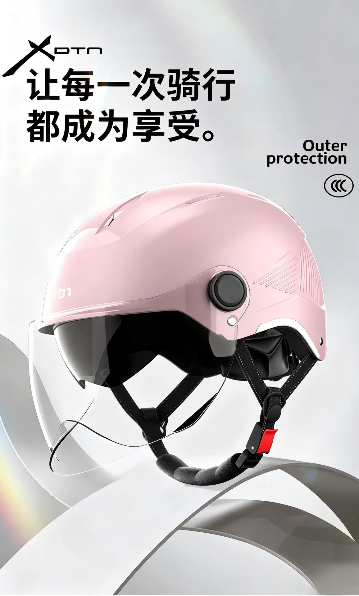 3C Certified Electric Vehicle Helmet, Summer Sun Protection and Anti-Fall, Unisex Electric Motorcycle Riding Double-Mirror Safety Helmet
