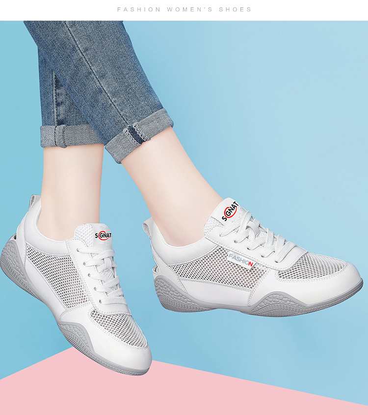 Giày sneaker nữ da thật trắng lưới thoáng khí đế mỏng mùa hè 2025 — Gạo xám L1070KAY, TrắngL1070KAY chi tiết 10