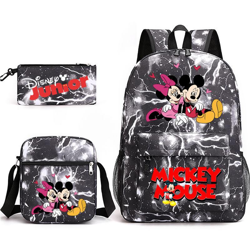 3-pieza portátil traje para niñas estudiantes universitarios niños mochila de lona Mickey/ratón 2022