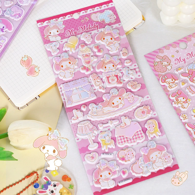Sanrio, оригинальная объемная детская мультяшная наклейка, милые стикеры, награда